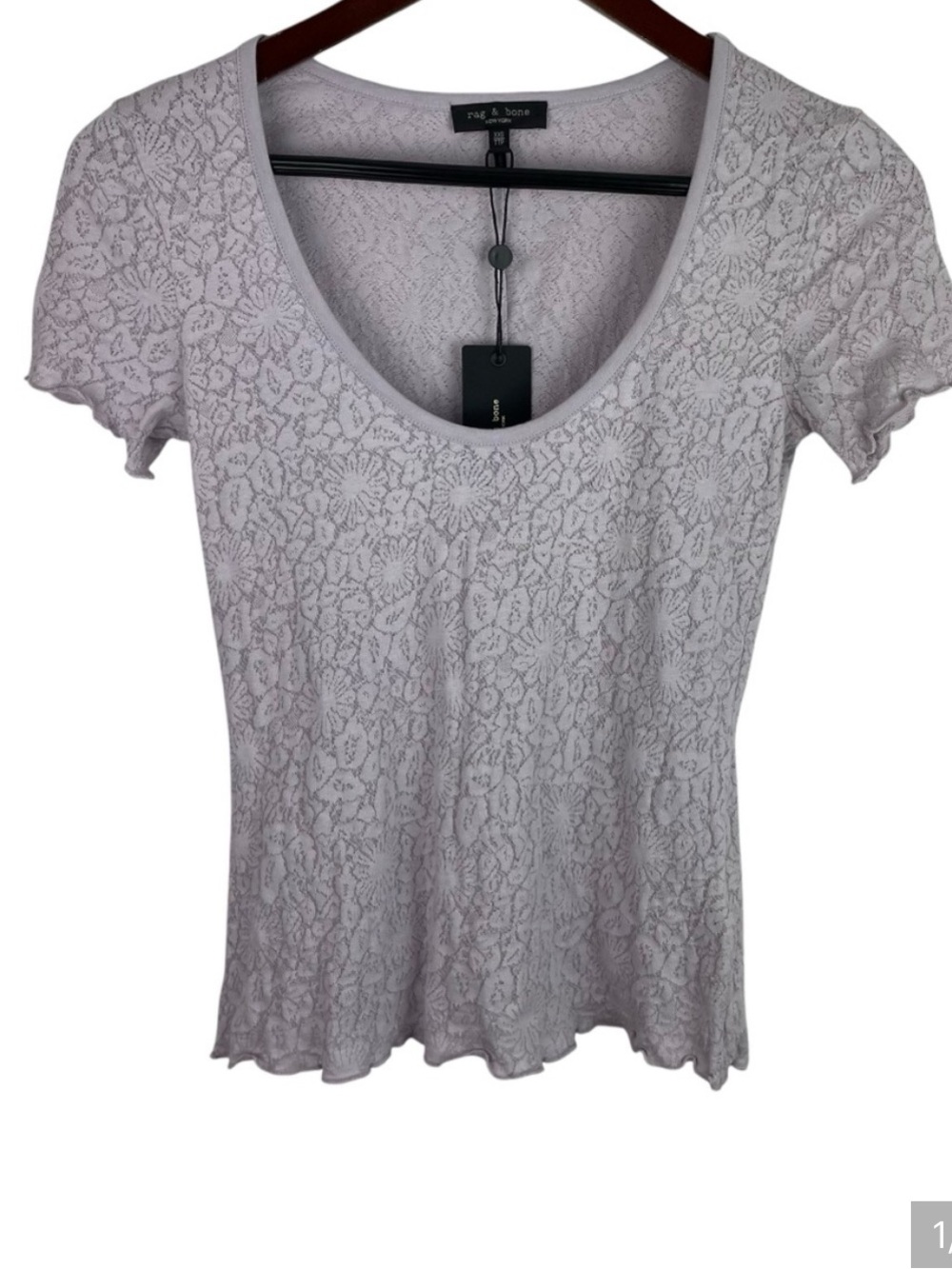 Rag & Bone | Gemma Lavender Lace Scoop Neck Top New
